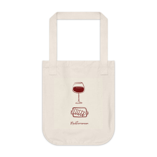 Mediterranean Wine Lover's Tote Bag, Eco-Friendly Shopping, Gift for Foodies, Reusable Beach Bag, Sustainable Grocery Tote