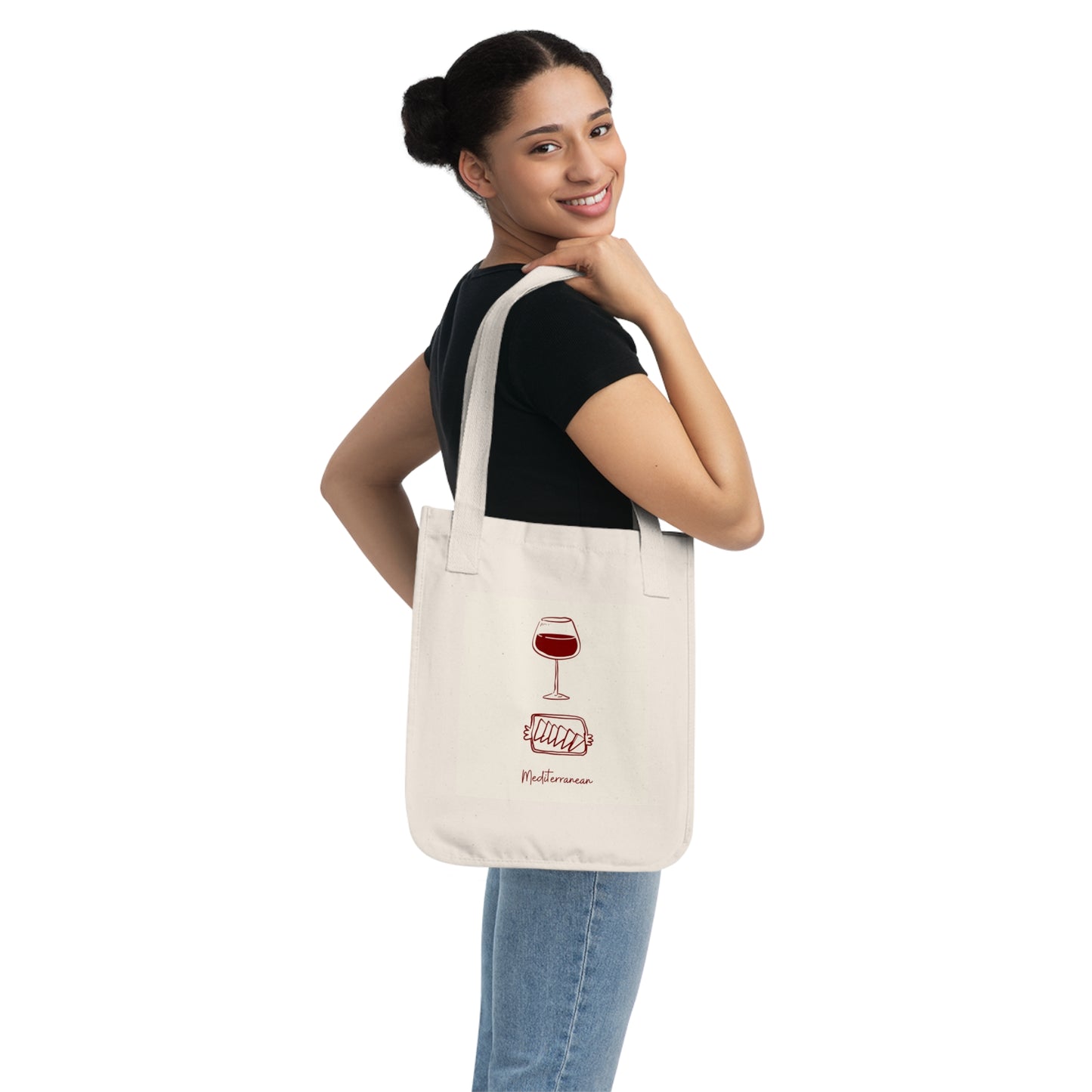 Mediterranean Wine Lover's Tote Bag, Eco-Friendly Shopping, Gift for Foodies, Reusable Beach Bag, Sustainable Grocery Tote